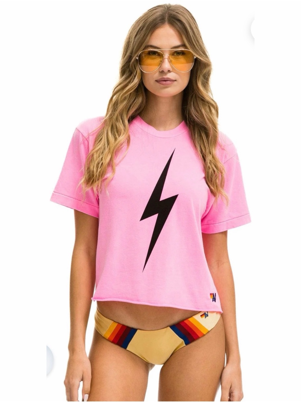 #1773 Aviator Nation Bolt Boyfriend Tee XS